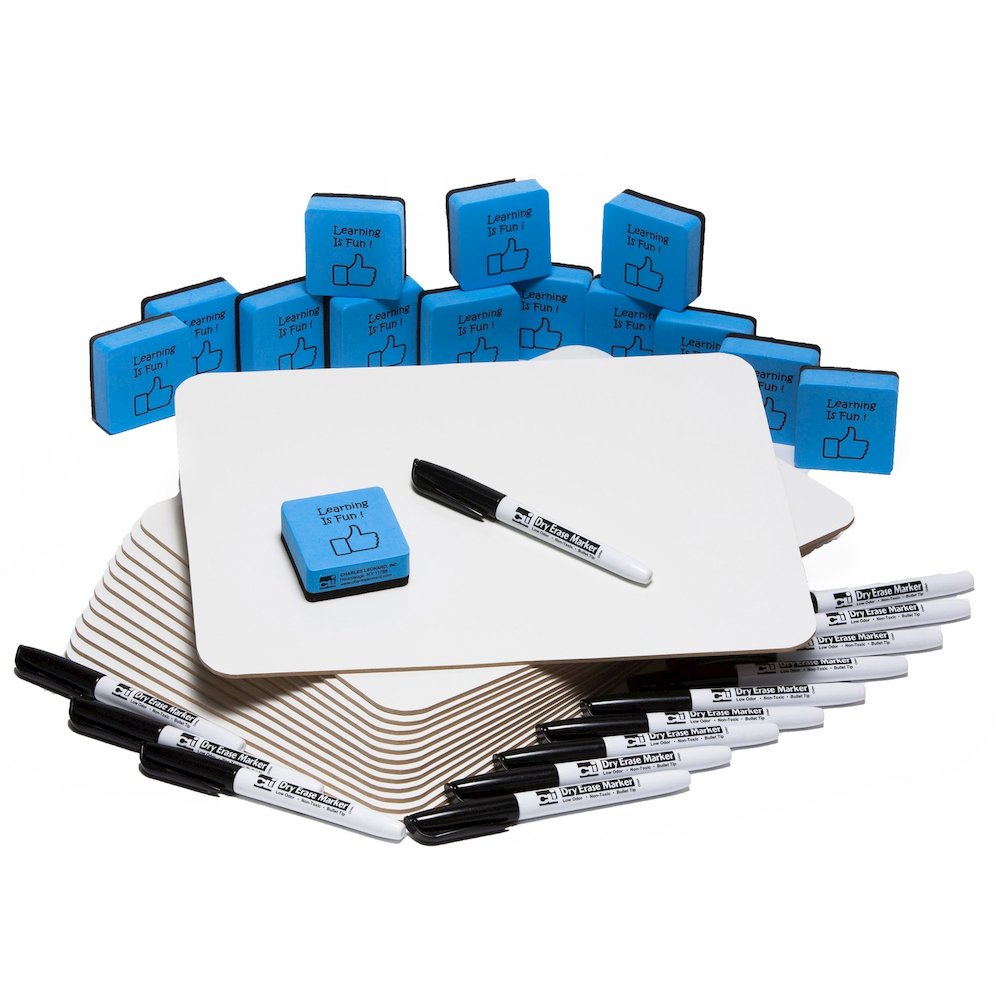 Charles Leonard Lapboard Classpack - 12" (1 ft) Width x 9" (0.8 ft) Height - White Masonite Surface - Lap - 30 / Set. Picture 1