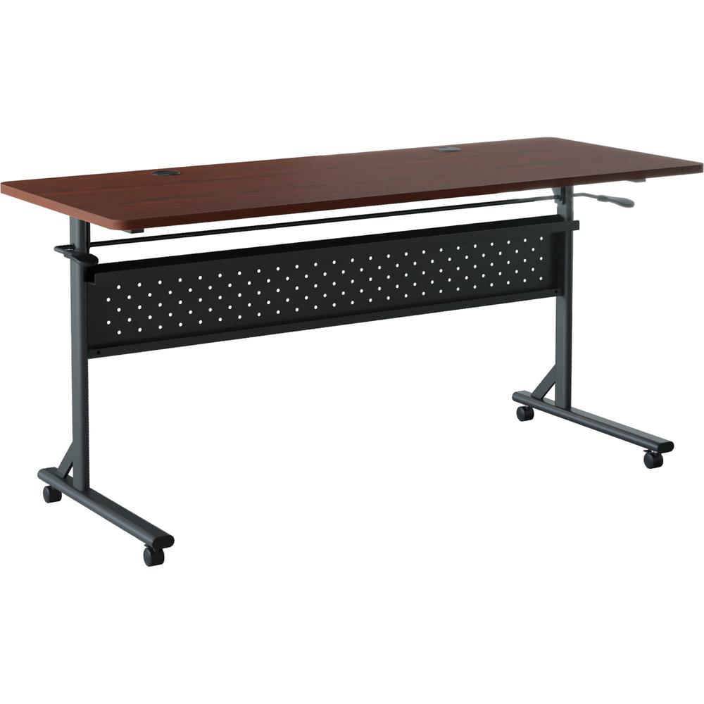 Lorell Shift 2.0 Flip and Nesting Mobile Table - Laminated Rectangle Top - 198 lb Capacity - 60" Table Top Length x 24" Table Top Width x 1" Table Top Thickness - 29.50" Height - Assembly Required - M. Picture 1