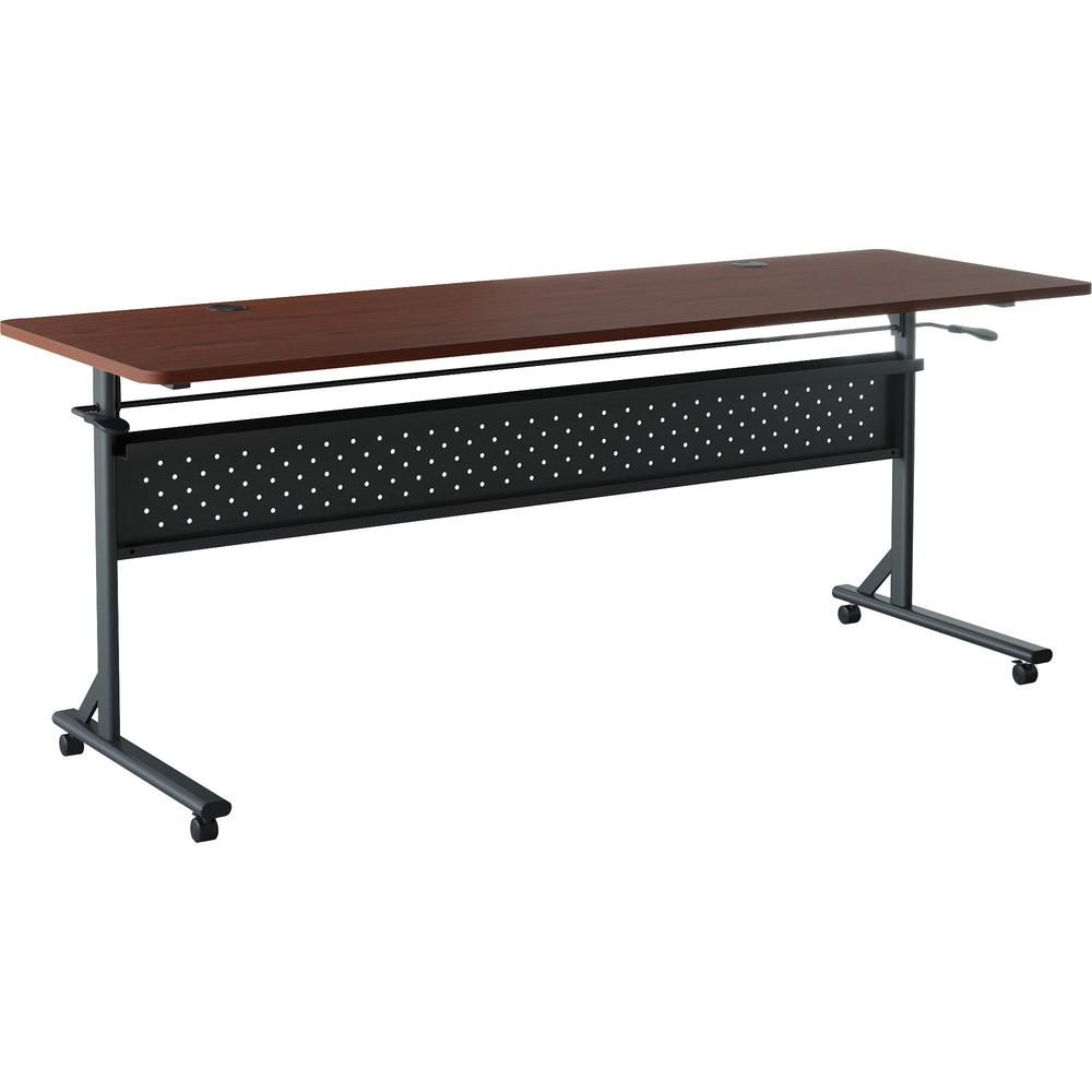 Lorell Shift 2.0 Flip and Nesting Mobile Table - Laminated Rectangle Top - 198 lb Capacity - 72" Table Top Length x 24" Table Top Width x 1" Table Top Thickness - 29.50" Height - Assembly Required - M. Picture 1