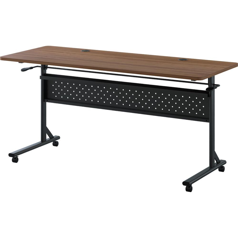 Lorell Shift 2.0 Flip and Nesting Mobile Table - Laminated Rectangle Top - 198 lb Capacity - 60" Table Top Length x 24" Table Top Width x 1" Table Top Thickness - 29.50" Height - Assembly Required - W. Picture 1