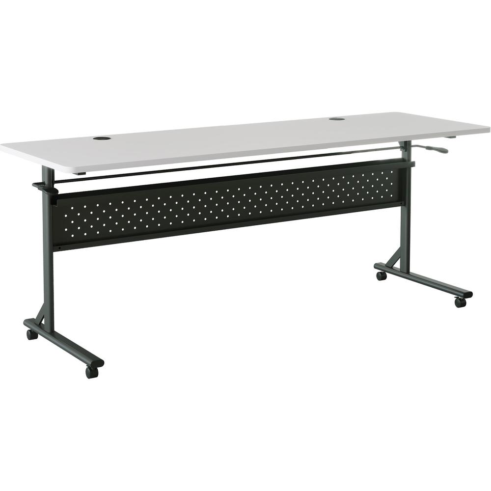 Lorell Shift 2.0 Flip and Nesting Mobile Table - Laminated Rectangle Top - 198 lb Capacity - 72" Table Top Length x 24" Table Top Width x 1" Table Top Thickness - 29.50" Height - Assembly Required - G. Picture 1