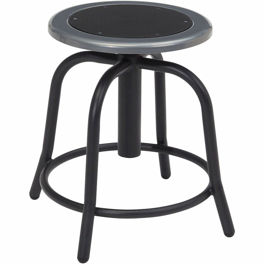 National Public Seating 6800 Series Stools - Black Seat Color - Steel, Metal Seat Material - Black Frame Color - Steel Frame Material - Curved Leg Base - Steel - 1 Each. Picture 1