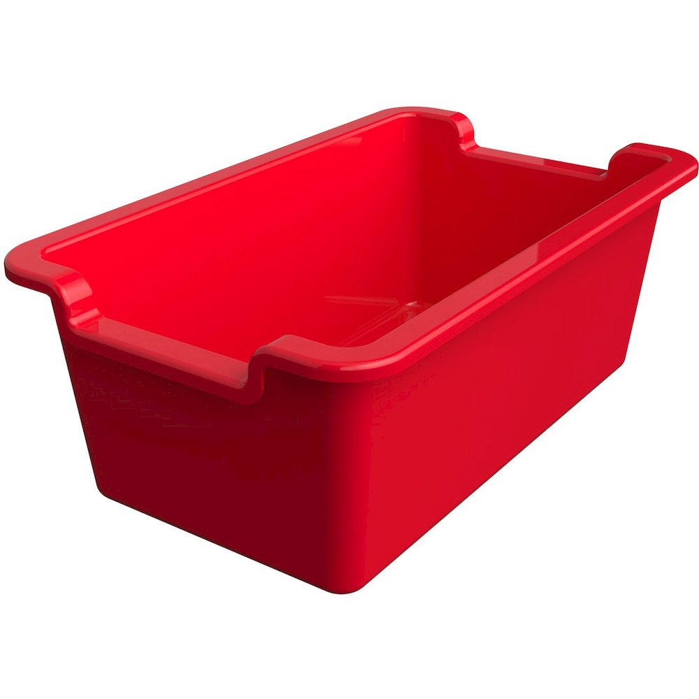 Deflecto Antimicrobial Rectangular Storage Bin - 5.06" Height x 13.24" Width x 8.05" Depth - Antimicrobial, Lightweight, Mold Resistant, Mildew Resistant, Handle, Portable, Stackable - Red - Polypropy. Picture 1