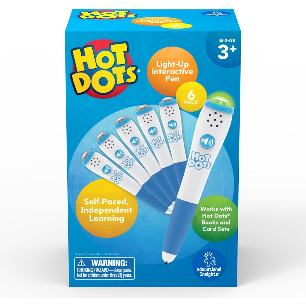 Hot Dots Light-Up Interactive Pen, Pack of 6 - Learning Toy - Theme/Subject: Fun - 3-7 Year - 6/Set. Picture 1