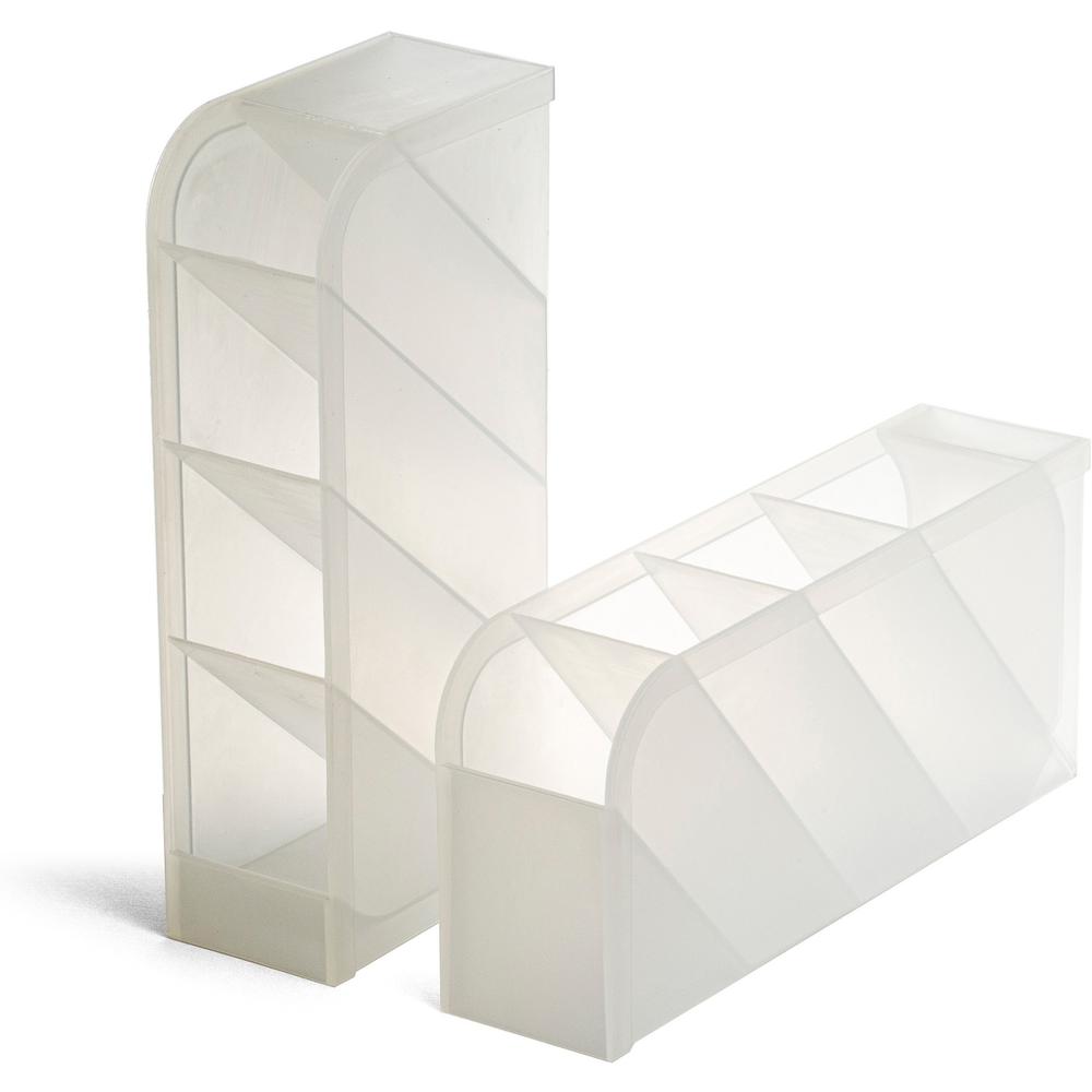 Officemate Pen Holder Desk Organizer - 8 Compartment(s) - Horizontal/Vertical - 8" Height x 4" Width x 3.7" DepthDesktop - Durable, Pen Holder - Translucent White - Plastic - 1 Pack. Picture 1