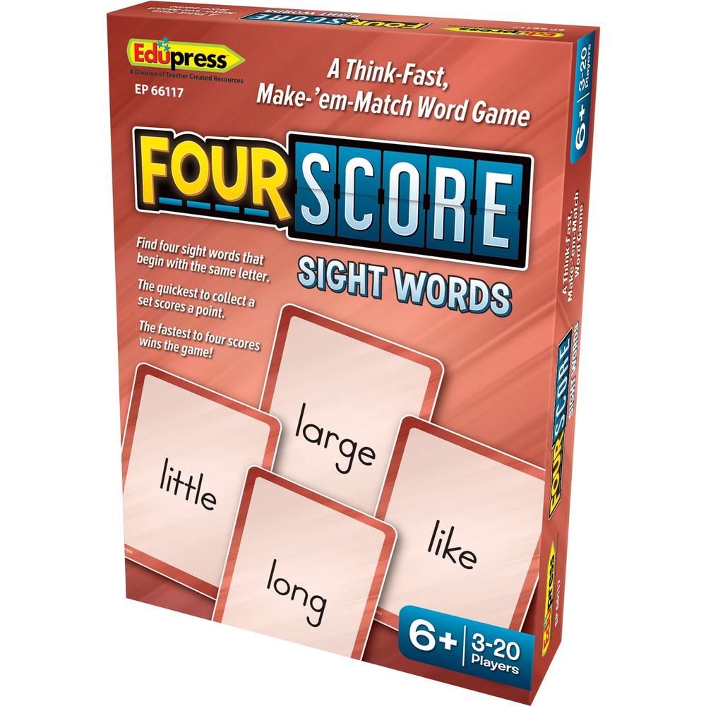 Teacher Created Resources Four Score Sight Words Game - Fun - Matching - 3 to 20 Players - 1 Each. Picture 1