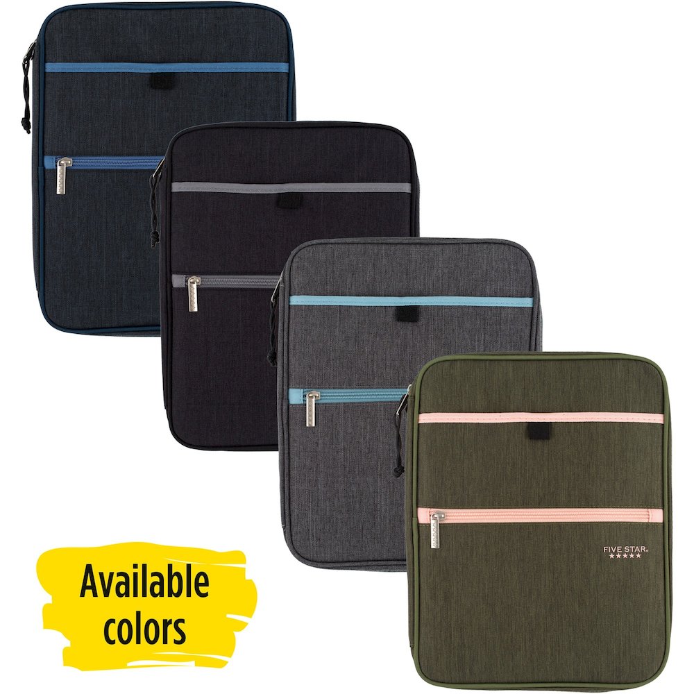 Mead Five Star Carry-All Zipper Binder - 1" Binder Capacity - 225 Sheet Capacity - 3 Ring - Fastener: Ring - 4 Divider - Polyester - Multi-colored - Pocket, Punched, Durable, Zipper Closure - 1 Each. Picture 1