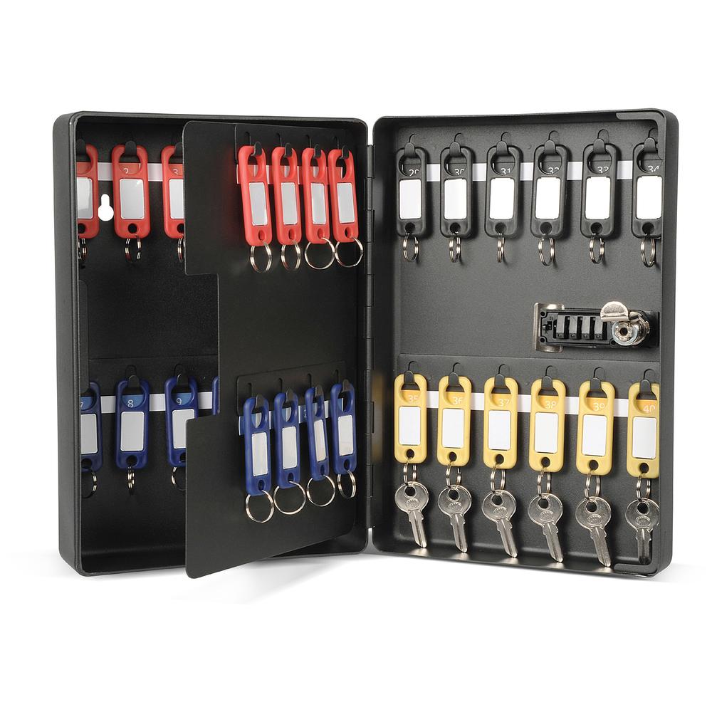 CARL Combination Key Cabinet - Combination Lock, Pre-drilled Mounting Hole - Black - Plastic. Picture 1
