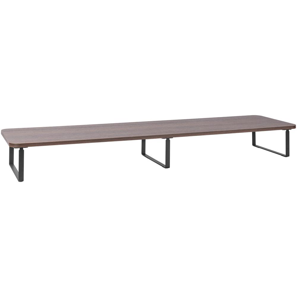 Lorell Quick-Install Monitor Laptop Riser - 4.80" Height x 39.40" Width x 10.20" Depth - Powder Coated - Steel, Particleboard, Silicone - Teak. Picture 1