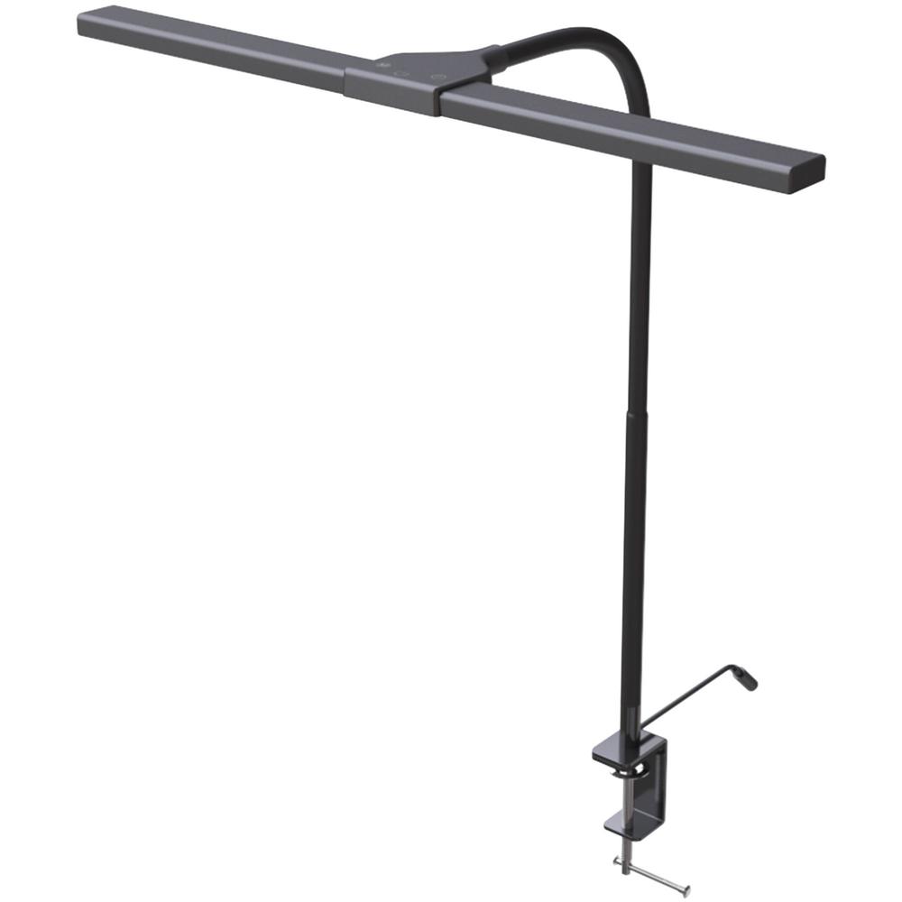 Data Accessories Company Clamp-On LED Desk Lamp - 20" Height x 18" Width - LED Bulb - Flexible Neck, Gooseneck, Dimmable, Color Changing Mode, Durable - Metal - Desk Mountable, Table Top - Black - for. Picture 1