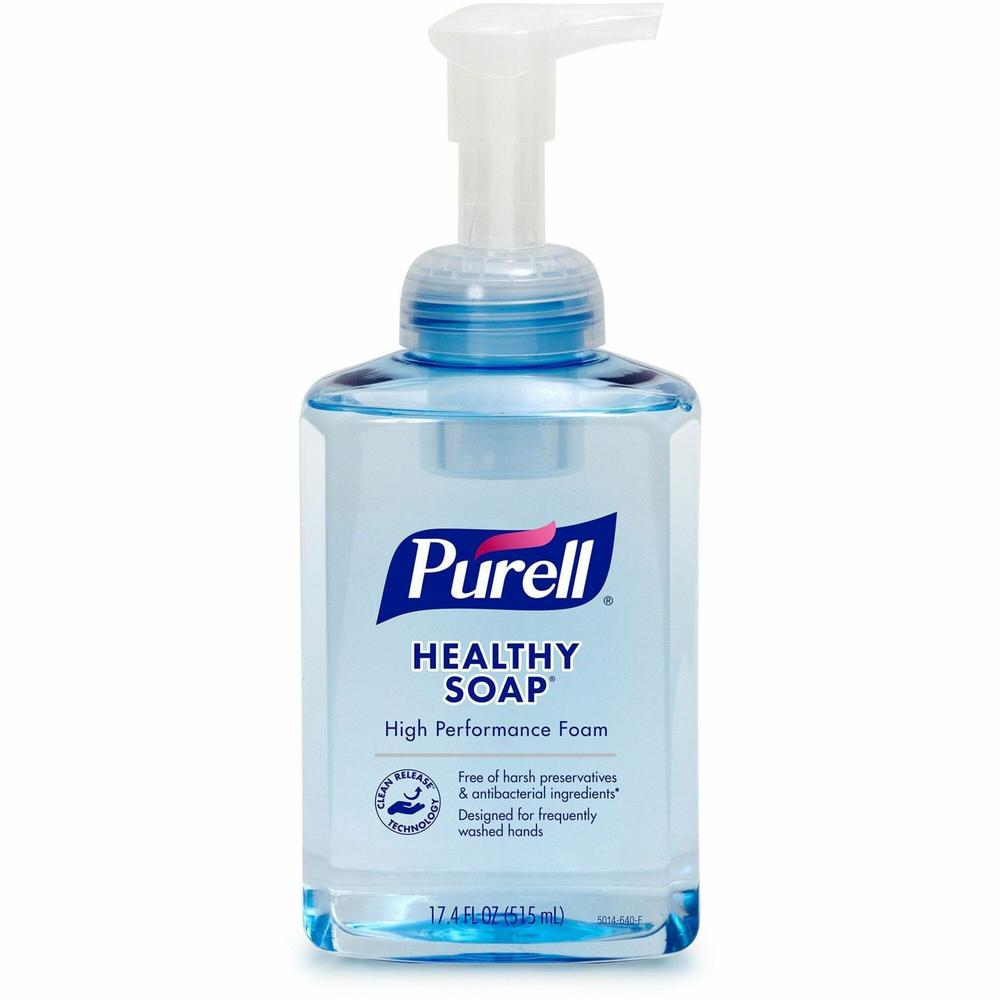 PURELL&reg; CRT HEALTHY SOAP High Performance Foam - 17.4 fl oz (514.6 mL) - Pump Bottle Dispenser - Dirt Remover, Kill Germs - Hand - Clear - 1 / Each. Picture 1