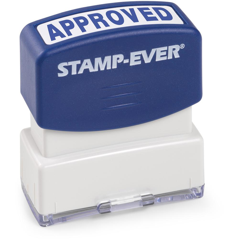 Trodat Pre-inked APPROVED Message Stamp - Message Stamp - APPROVED - 0.56" Impression Width x 1.69" Impression Length - Blue - 1 Each. Picture 1