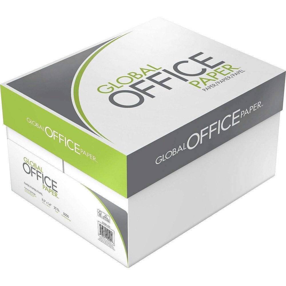 Global Office Premium Multipurpose Paper - 96 Brightness - 8 1/2" x 14" - White - 500 Sheets per Ream - 10 / Carton. Picture 1