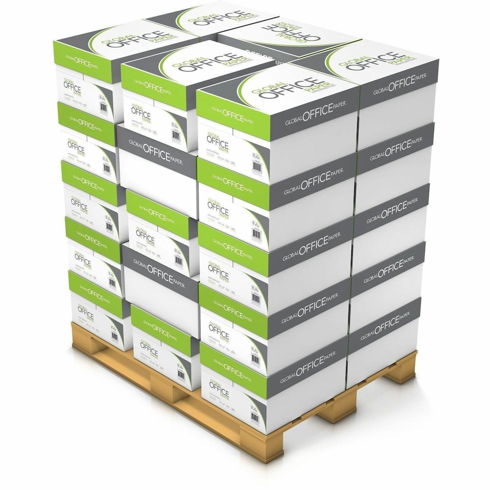 Global Office Premium Multipurpose Paper - 96 Brightness - 8 1/2" x 14" - White - 500 Sheets per Ream - 30 / Pallet. Picture 1