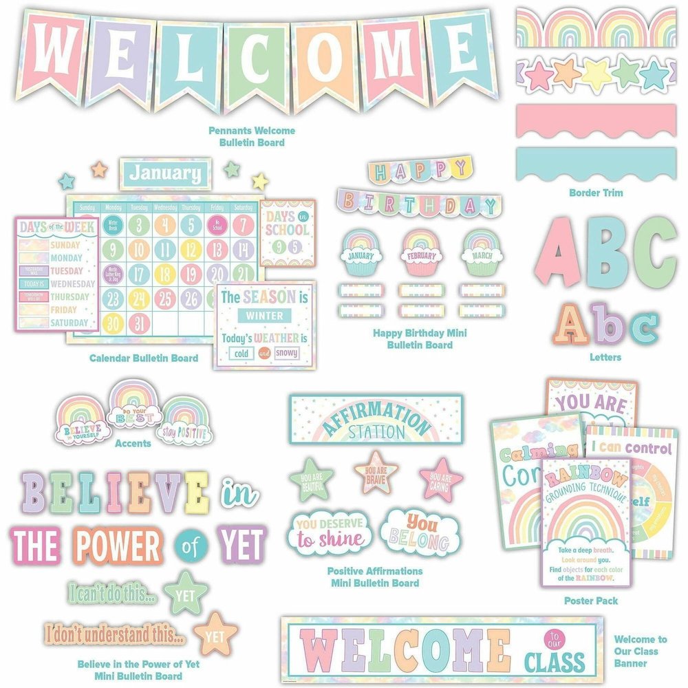 Teacher Created Resources Pastel Pop Decor Set - Multi - 1 Set. Picture 1