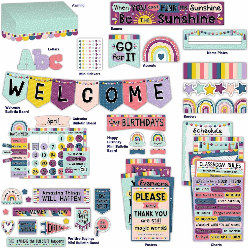 Teacher Created Resources Oh Happy Day Decor Set - Multi - 1 Set. Picture 1
