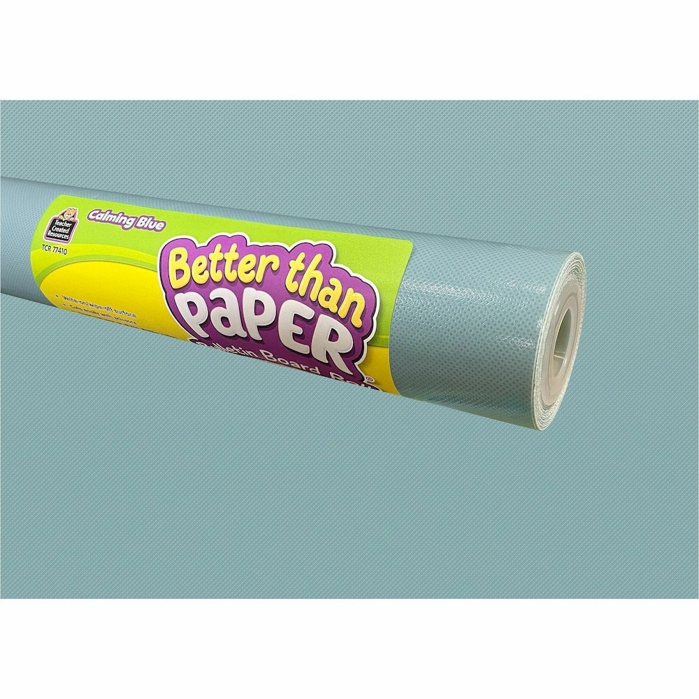 Teacher Created Resources Better Than Paper Board Roll - Bulletin Board, Classroom - 48" Width x 12 ft Length - Calming Blue - 1 Roll. Picture 1