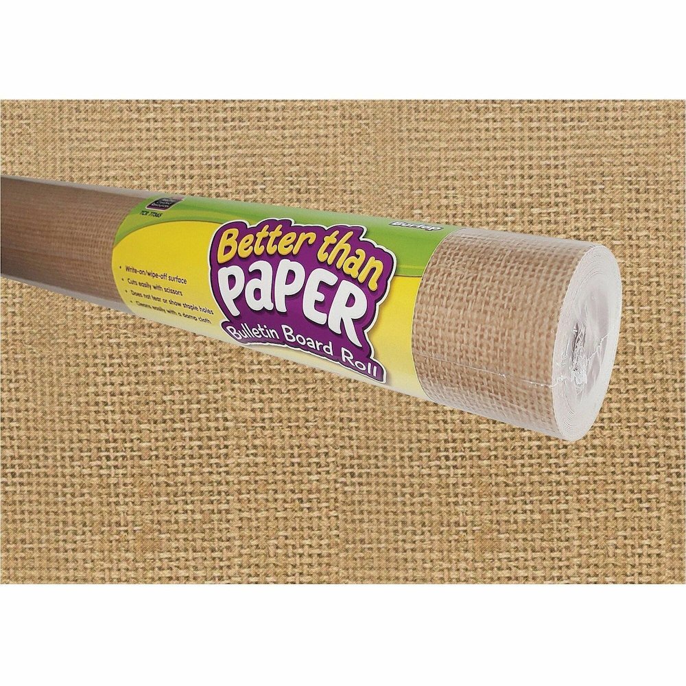 Teacher Created Resources Better Than Paper Board Roll - Bulletin Board, Classroom - 48" Width x 12 ft Length - Burlap - 1 Roll. Picture 1