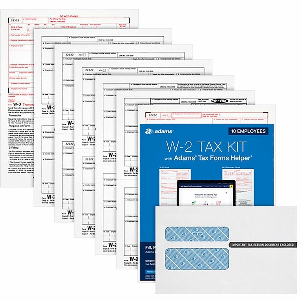 TOPS W2 Laser Forms 6-part Tax Kit - 6 Part - Carbonless Copy - 8" x 5.50" Form Size - Letter - White Sheet(s) - 1 Pack. Picture 1