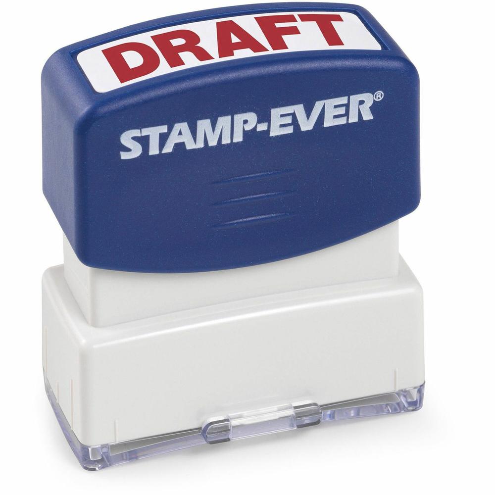 Trodat Stamp-Ever Pre-Inked DRAFT HERE Stamp - DRAFT - 0.55" Impression Width x 1.50" Impression Length - Red - 1 Each. Picture 1