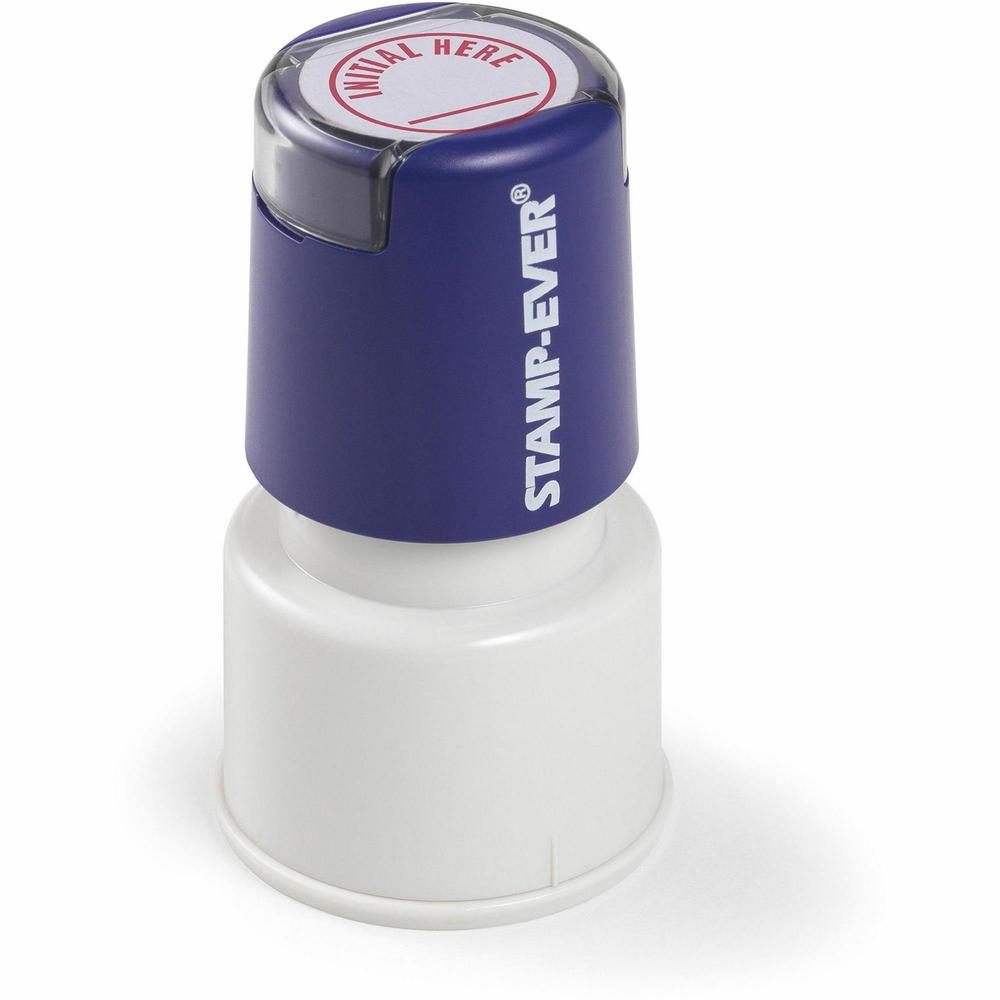 Trodat Stamp-Ever Pre-Inked INITIAL HERE Stamp - Initial Here - 0.75" Impression Length - Red - 1 Each. Picture 1