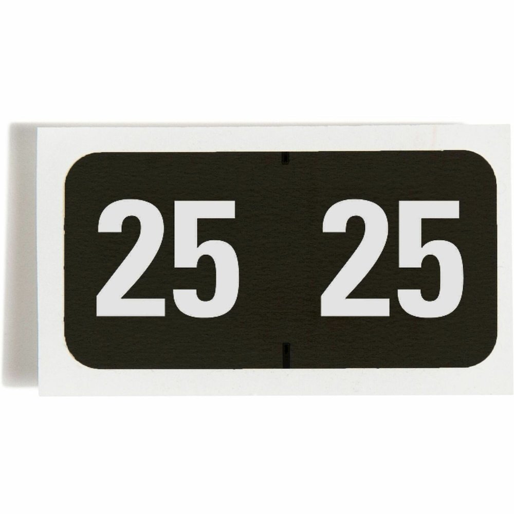 Smead ETYJ Color-Coded Year Labels - 25 - 3/4" Height x 1 1/2" Width - Black - 1 Roll. Picture 1