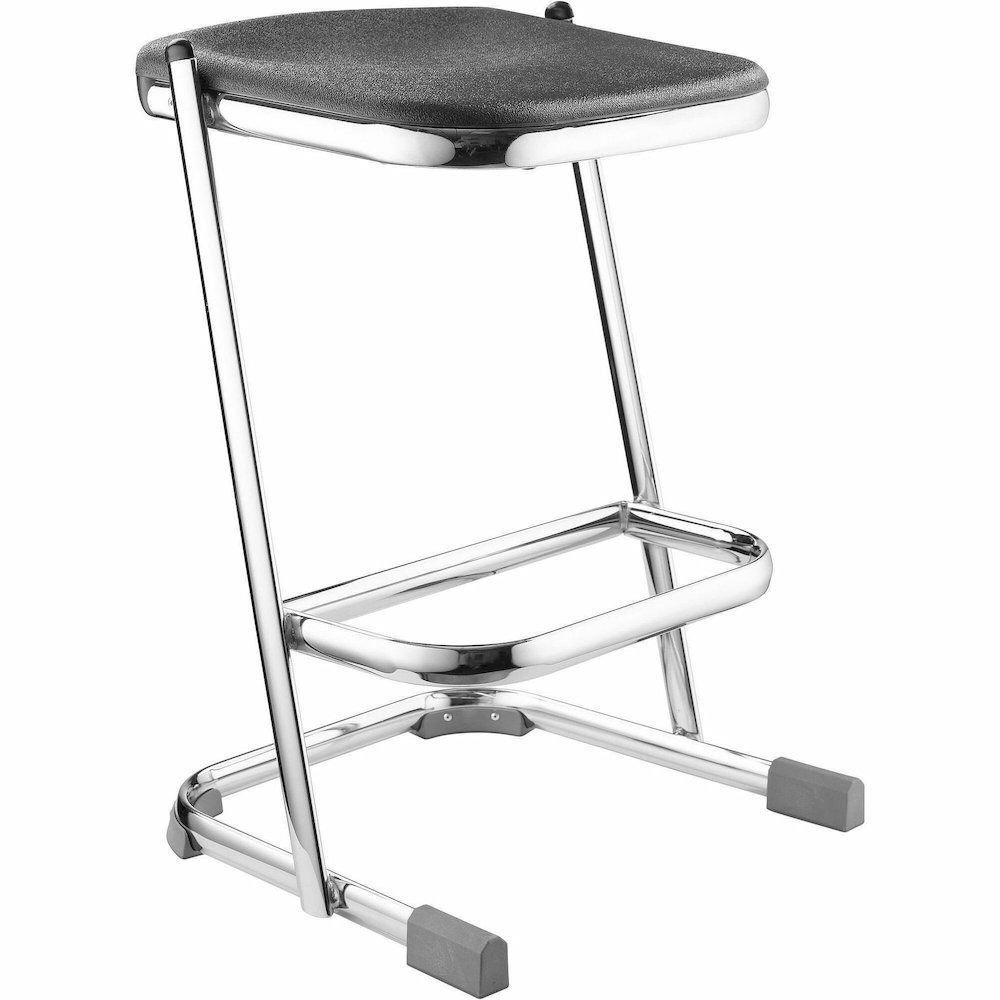 National Public Seating 6600 Series Elephant Z-Stool - Black Seat Color - Polypropylene Seat Material - Chrome Frame Color - Steel Frame Material - Sled, U-Style Base - Thermoplastic Polyurethane (TPU. Picture 1