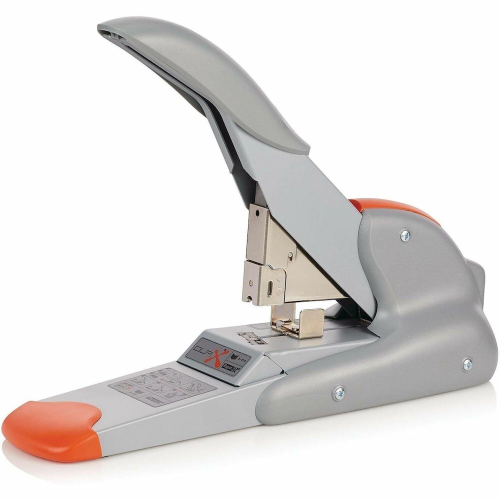 Rapid DUAX Heavy Duty Stapler - Staples Upto 170 Sheet - Holds Upto 400 Staple - Silver, Orange - Metal - 1 Each. Picture 1