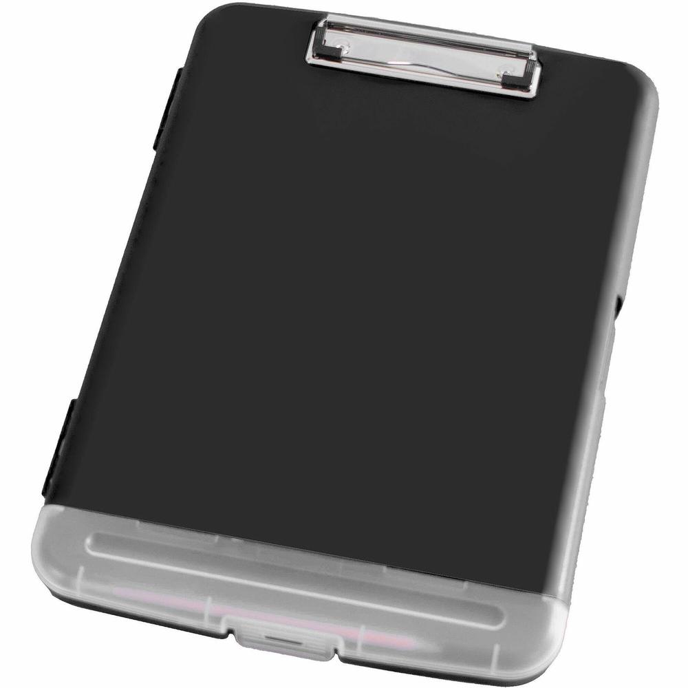 Business Source Storage Clipboard - Storage for 160 Sheet - Plastic - Black - 1 Each. Picture 1