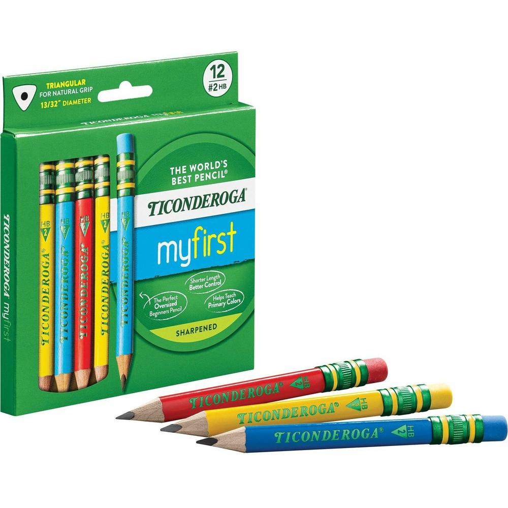 Dixon My First Short Pencils - Assorted Barrel - 12 / Box. Picture 1