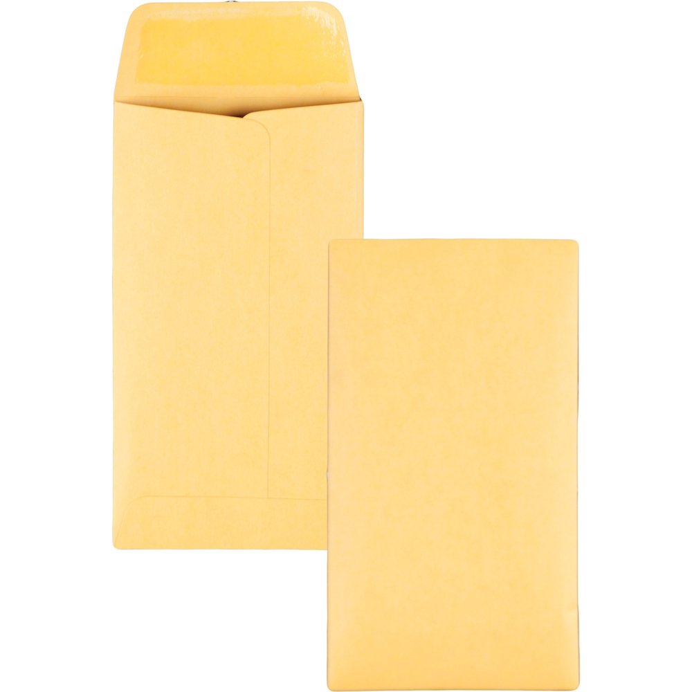 TOPS Kraft Coin / Small Parts Envelopes - Coin - #6 - 3 3/8" Width x 6" Length - 28 lb - Gummed Flap - Brown - Kraft - 500 / Box. Picture 1