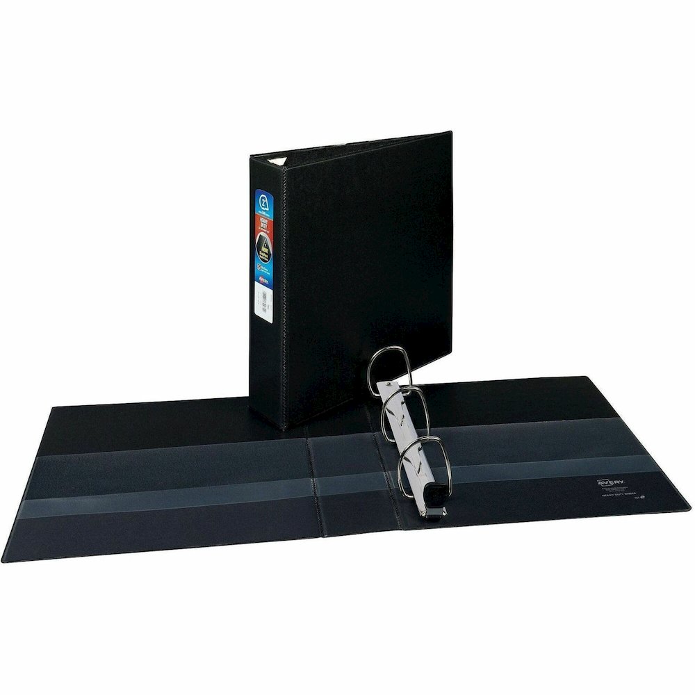 Avery&reg; 2" Heavy Duty Binder - 2" Binder Capacity - Letter - 8 1/2" x 11" Sheet Size - 540 Sheet Capacity - 2" Ring - Fastener: Ring - Pocket: 4, Internal - Polypropylene - Black - Recycled - Pocke. Picture 1