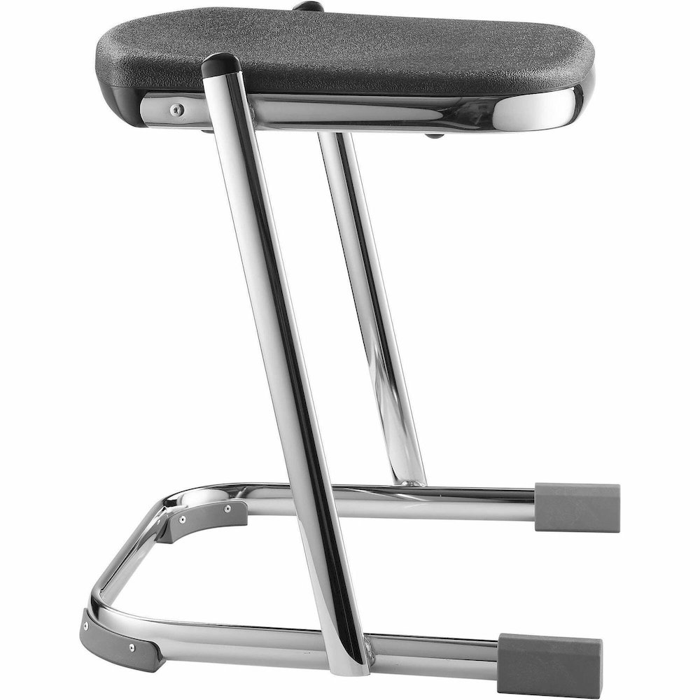 National Public Seating 6600 Series Elephant Z-Stool - Black Seat Color - Polypropylene Seat Material - Chrome Frame Color - Steel Frame Material - Sled, U-Style Base - Thermoplastic Polyurethane (TPU. Picture 1