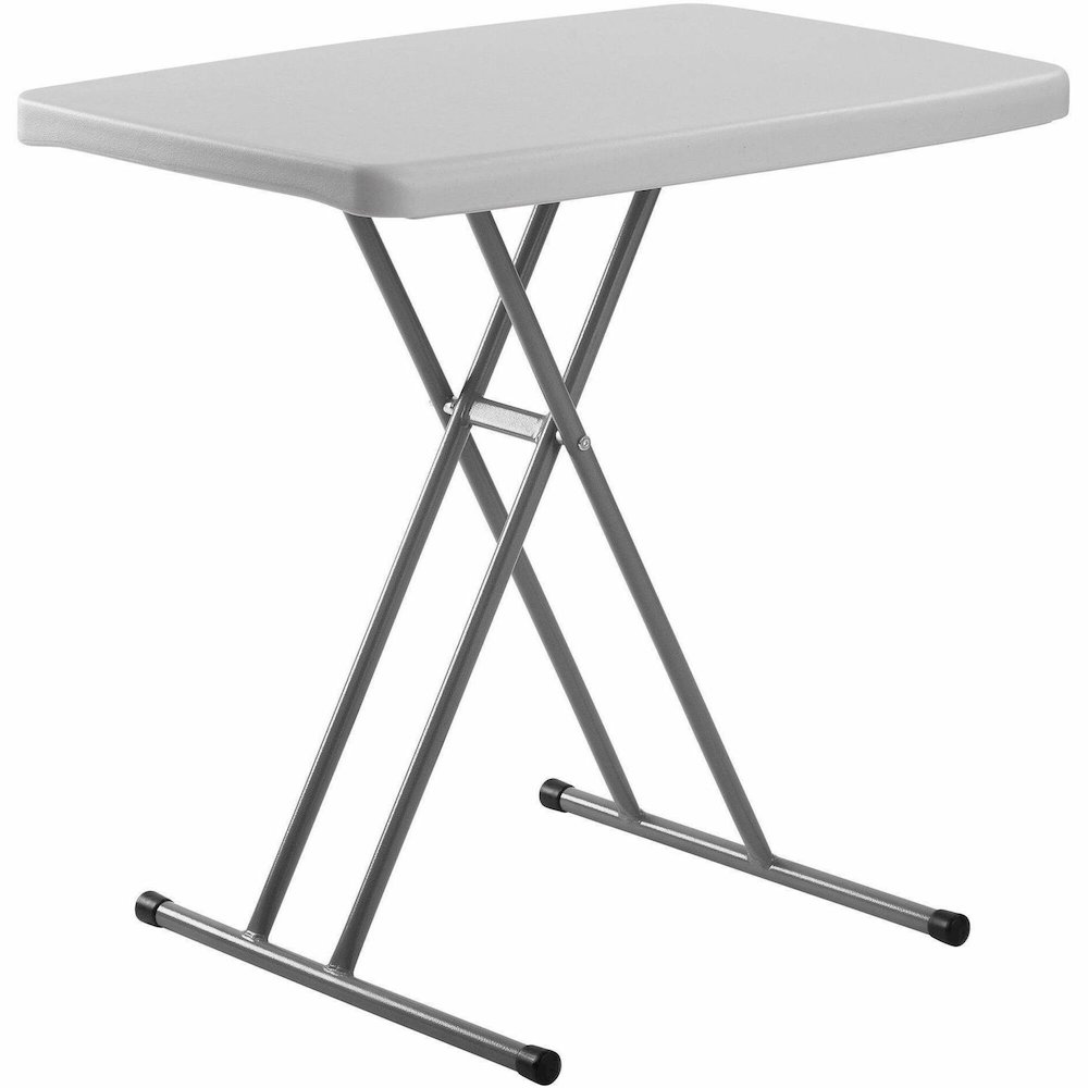 National Public Seating Basics Personal Folding Table - Speckled Gray Top - Powder Coated X-shaped, Textured Base - Modern Style - 150 lb Capacity - Height Adjustable - 6-Stage x 20" Table Top Width x. Picture 1