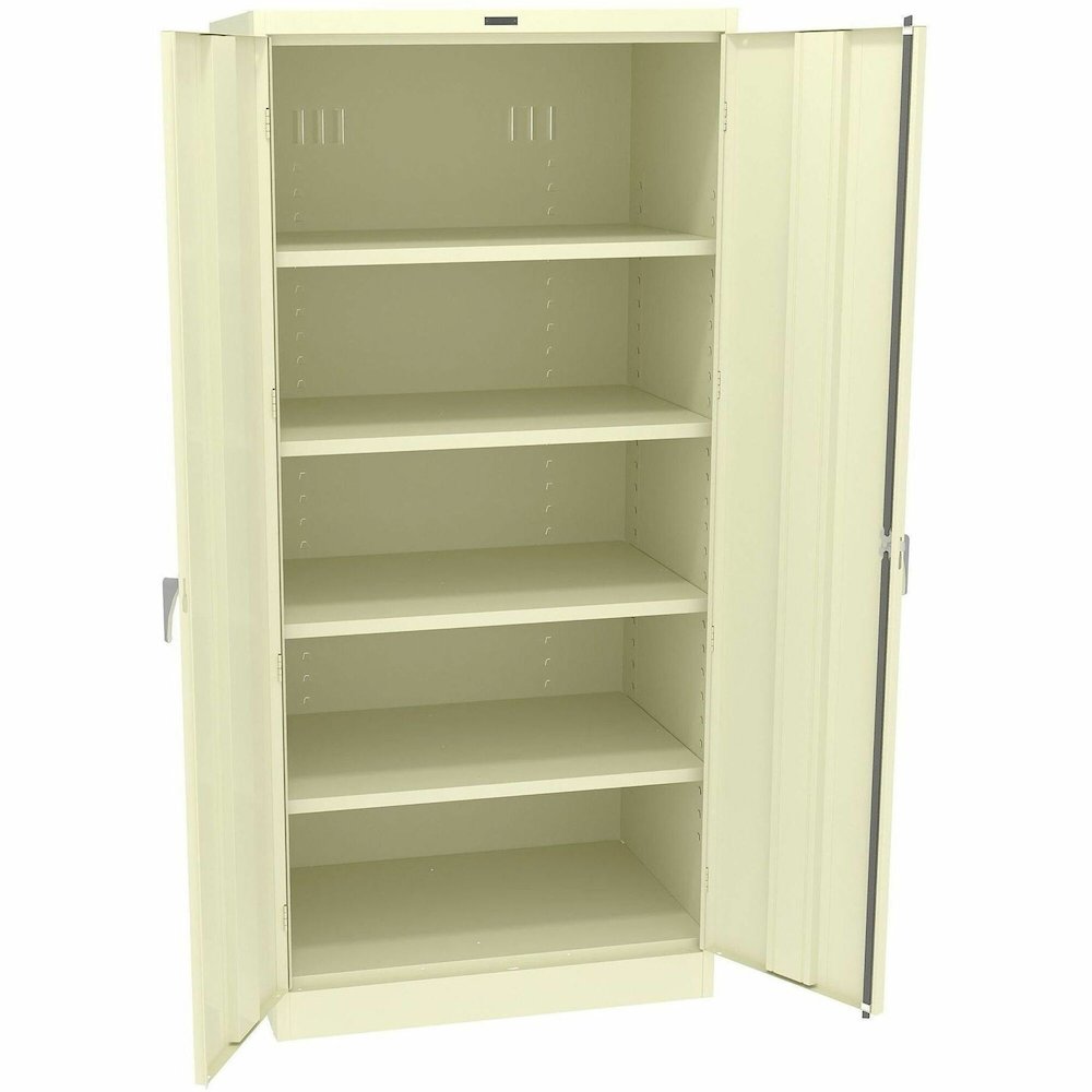 Tennsco Deluxe Unassembled Cabinets - 36" Width x 24" Depth x 78" Height - 5 x Shelf(ves) - 2 x Standard Door(s) - 200 lb Load Capacity - Louvered Panel, Ventilated, Welded, Knuckle Hinge, Locking Doo. Picture 1