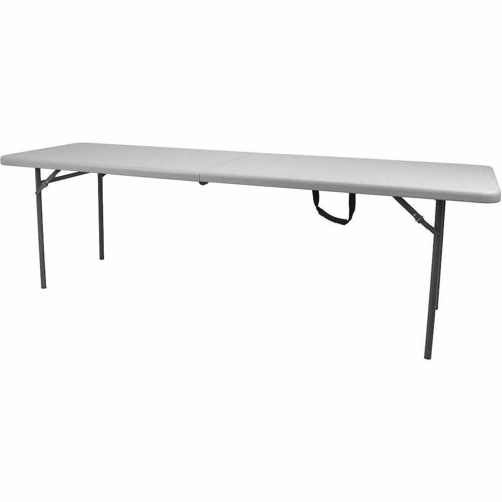 National Public Seating Industrial Fold-in-Half Tables - Speckled Gray Rectangle Top - Four Leg Base - 4 Legs - 700 lb Capacity - 96" Table Top Length x 30" Table Top Width x 1.70" Table Top Thickness. Picture 1