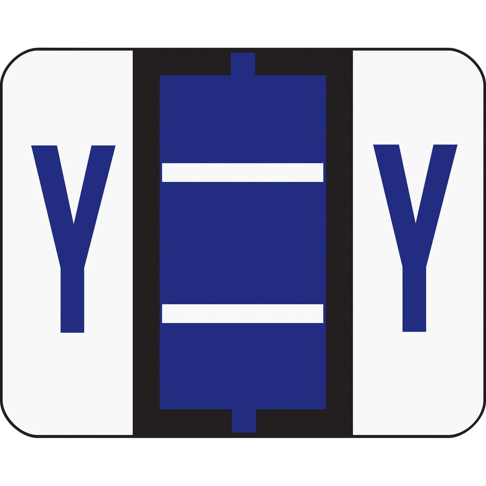Smead BCCR Bar-Style Color-Coded Labels - "Alphabet" - 1 1/4" Width x 1" Length - Violet - 500 / Roll - 500 / Roll. Picture 1