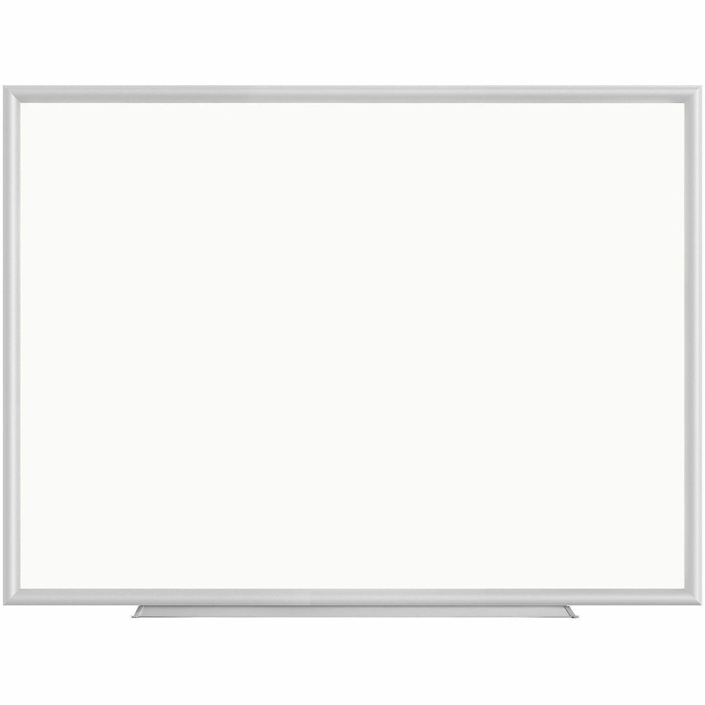 Lorell Aluminum Frame Dry-erase Board - 60" (5 ft) Width x 36" (3 ft) Height - White Styrene Surface - Aluminum Frame - Marker Tray, Write-on, Wipe-off - Assembly Required - 1 Each. Picture 1