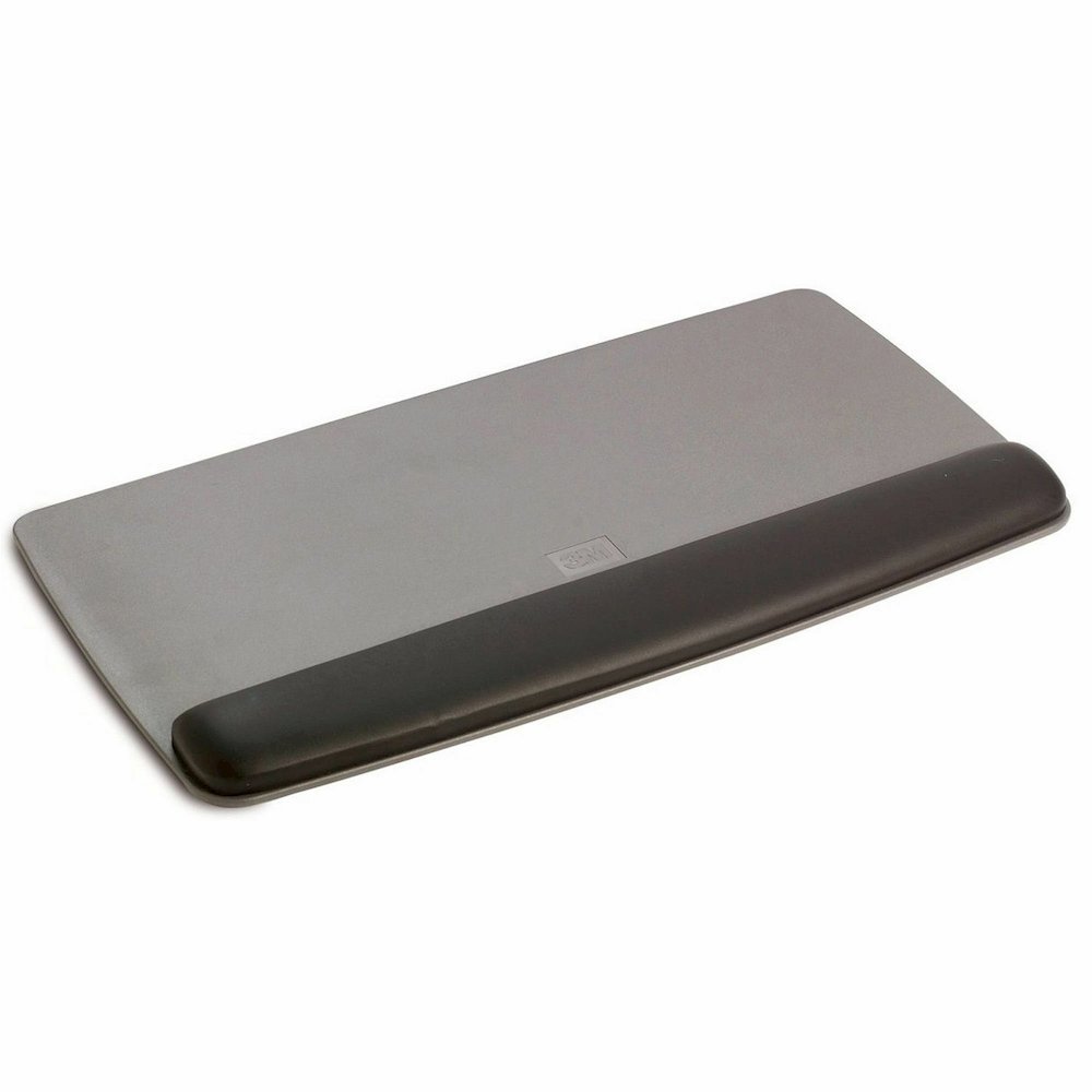 3M Gel Wristrest Platform for Keyboard - 1" Height x 19.58" Width x 10.62" Depth - Black - Gel, Leatherette - 1 Each. Picture 1