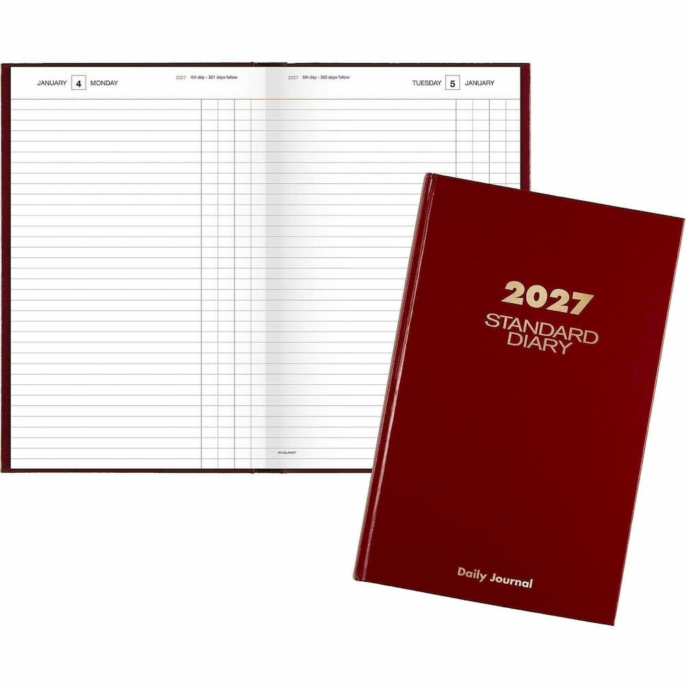 At-A-Glance Standard Diary Diary - Large - Julian Dates - Daily - 1 Year - January 2026 to December 2026 - 1 Day Single Page Layout - 7 3/4" x 12" Sheet Size - White Sheet - Case Bound - Vinyl, Faux L. Picture 1