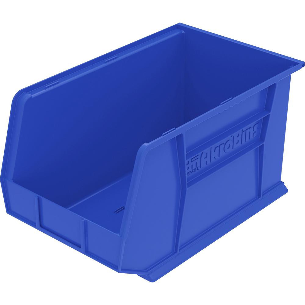Akro-Mils AkroBin - 9" Height x 8.3" Width x 18" Depth - Unbreakable, Water Proof, Stackable, Corrosion Proof - Blue - Polymer - 1 Each. Picture 1
