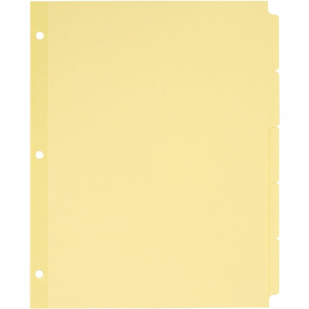Avery&reg; Plain Tab Write-On Dividers - 5 x Divider(s) - Write-on Tab(s) - 5 Tab(s)/Set - 8.5" Divider Width x 11" Divider Length - Letter - Paper Divider - Buff Tab(s) - 30% Recycled - Reinforced, N. Picture 1