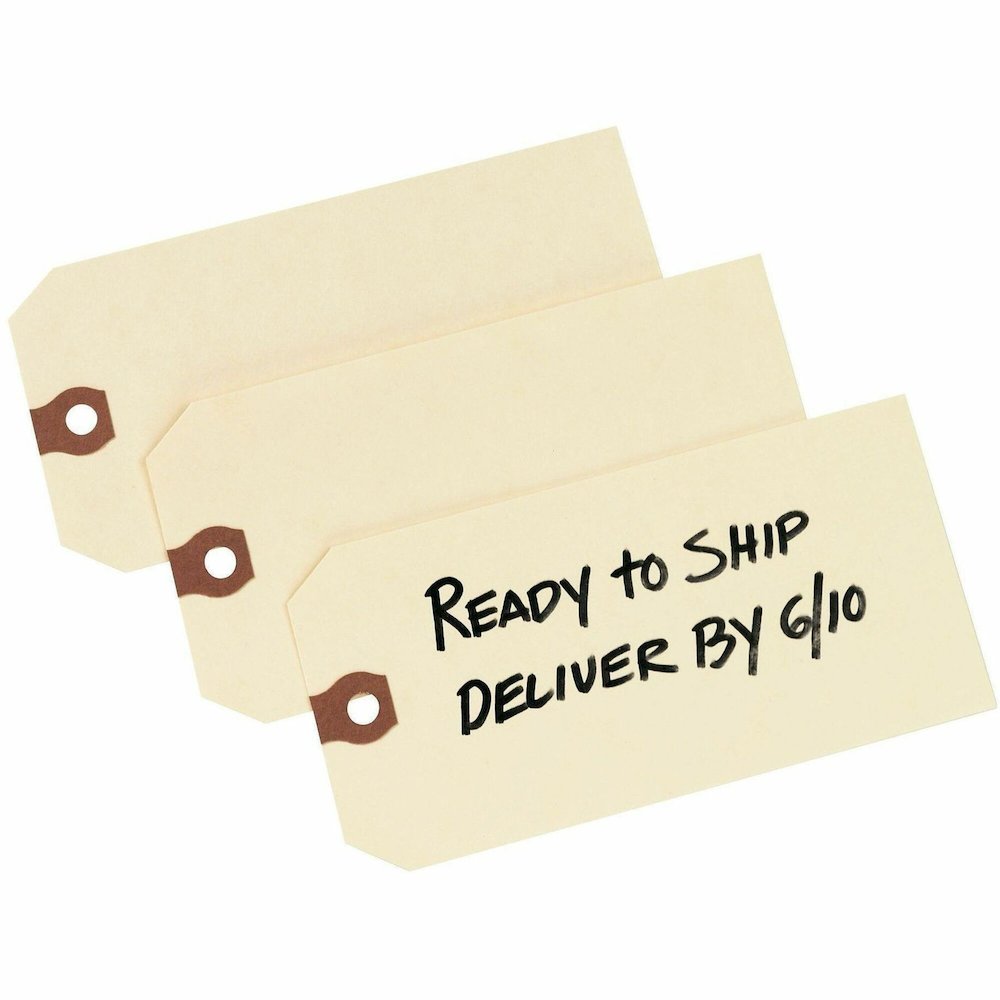 Avery&reg; Unstrung Shipping Tags, 11.5 pt. Stock, 5-1/4" x 2-5/8" , 1,000 Manila Hang Tags - 5.20" Length x 2.62" Width - Rectangular - Card Stock - Manila - 1000 / Box. Picture 1
