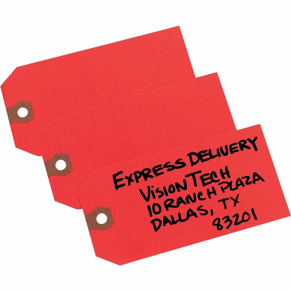 Avery&reg; Unstrung Shipping Tags, 11.5 pt. Stock, 4-3/4" x 2-3/8" , 1,000 Red Hang Tags - 4.75" Length x 2.37" Width - Rectangular - Card Stock - Red - 1000 / Box. Picture 1