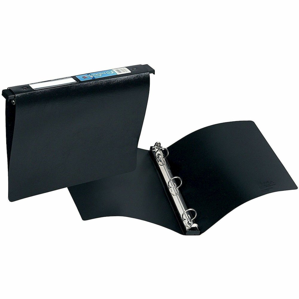 Avery&reg; Hanging Storage Flexible Binder - 1" Binder Capacity - Letter - 8 1/2" x 11" Sheet Size - 175 Sheet Capacity - 3 Ring - Fastener: Round Ring - Vinyl - Black - 9.28 oz - Gap-free Ring, Locki. Picture 1