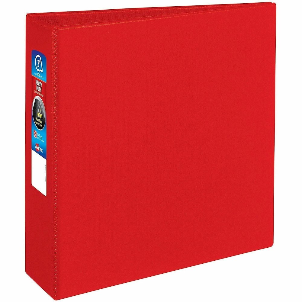 Avery&reg; Heavy-Duty Binders with One Touch EZD Rings - 3" Binder Capacity - Letter - 8 1/2" x 11" Sheet Size - 670 Sheet Capacity - 3" Ring - Fastener: Ring - Pocket: 4, Internal - Polypropylene - R. Picture 1