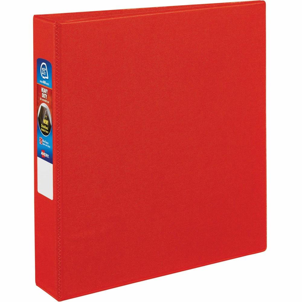 Avery&reg; Heavy-duty Binder - One-Touch Rings - DuraHinge - 1 1/2" Binder Capacity - Letter - 8 1/2" x 11" Sheet Size - 400 Sheet Capacity - Ring Fastener(s) - 4 Pocket(s) - Polypropylene - Recycled . Picture 1