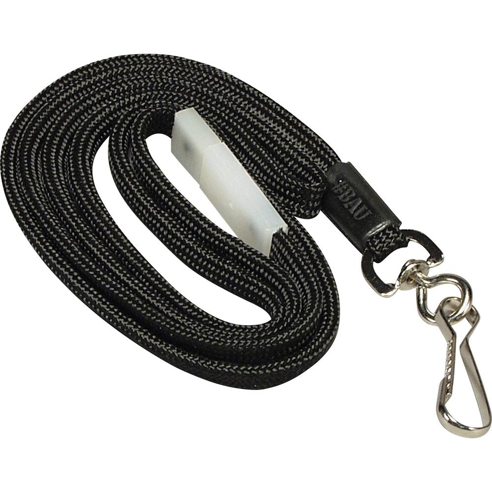 SICURIX Breakaway Lanyard - 12 / Box - 36" Length - Black - Nylon. Picture 1
