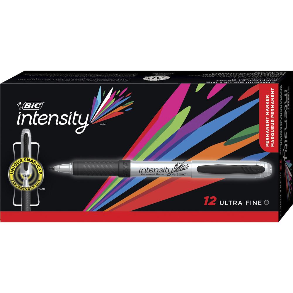 BIC Mark-it Ultra-Fine Point Permanent Marker - Ultra Fine Marker Point - Black - 1 Dozen. Picture 1