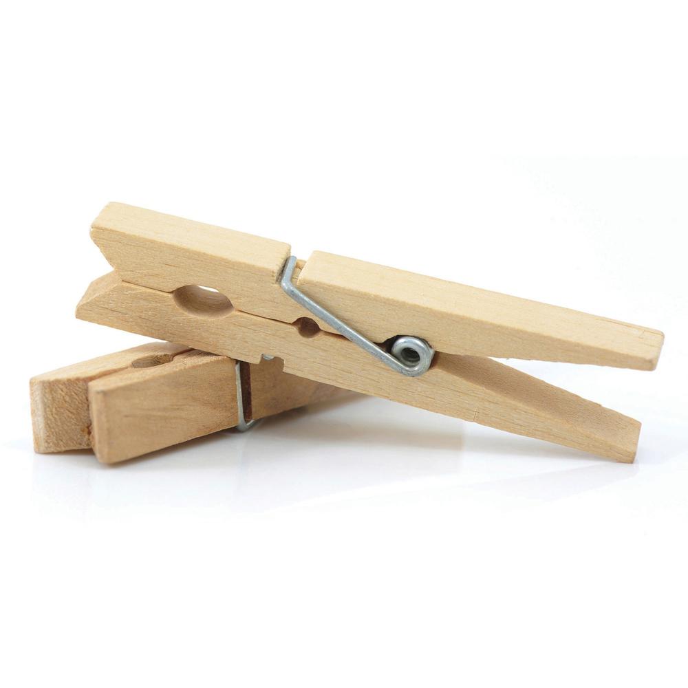Creativity Street Natural Spring Clothespins - 3.4" Length - 50 / Pack - Natural - Wood. Picture 1